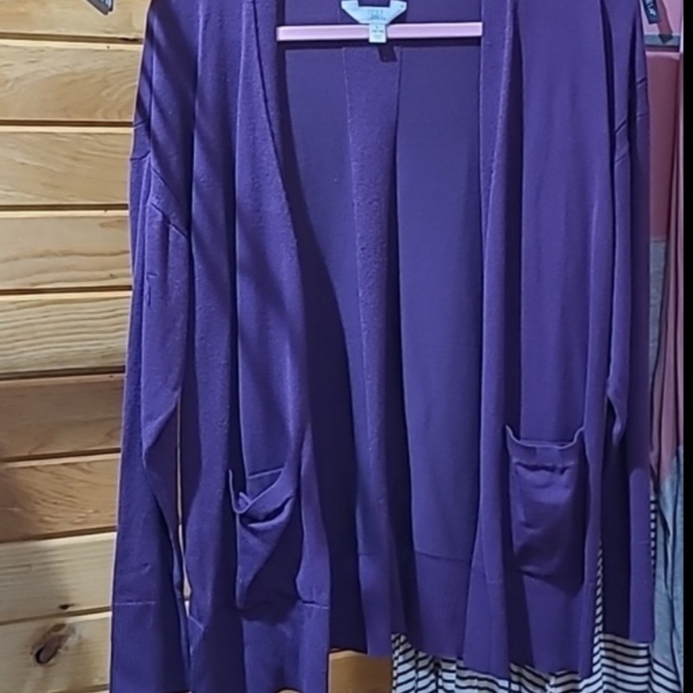 Time and Tru Deep Purple Women's Cardigan
